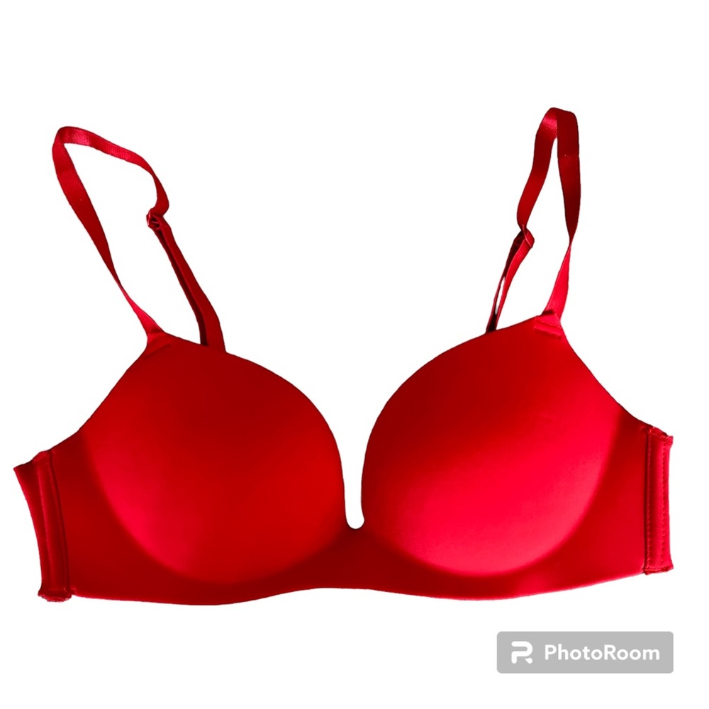Sophie B Comfort Wire Red 34A Push Up Bra Invisible Edge
